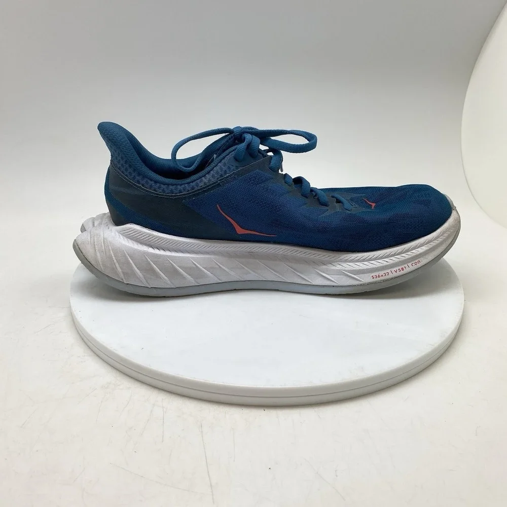 Hoka One One Sneakers Womens 7.5 Carbon X 2 1113527 MBHCR Blue Running Gym Shoes